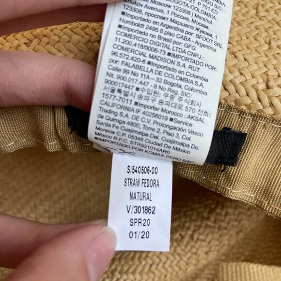 Banana Republic L/XL Beachy Straw Fedora in Natural - Picture 7 of 9